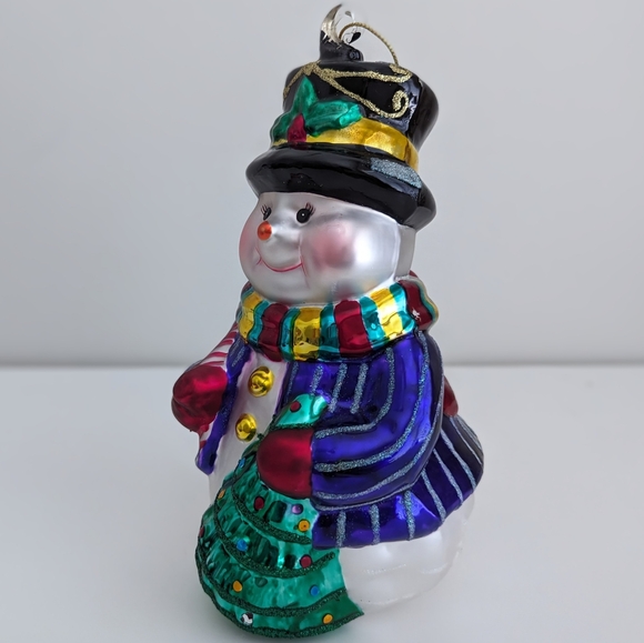 Vintage Extra Large 9" Glass Snowman Ornament European Christmas XL - Picture 5 of 16